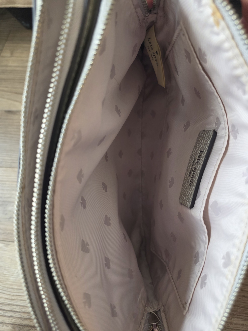 Kate Spade Metallic Silver Floral Crossbody Bag - Picture 8 of 10